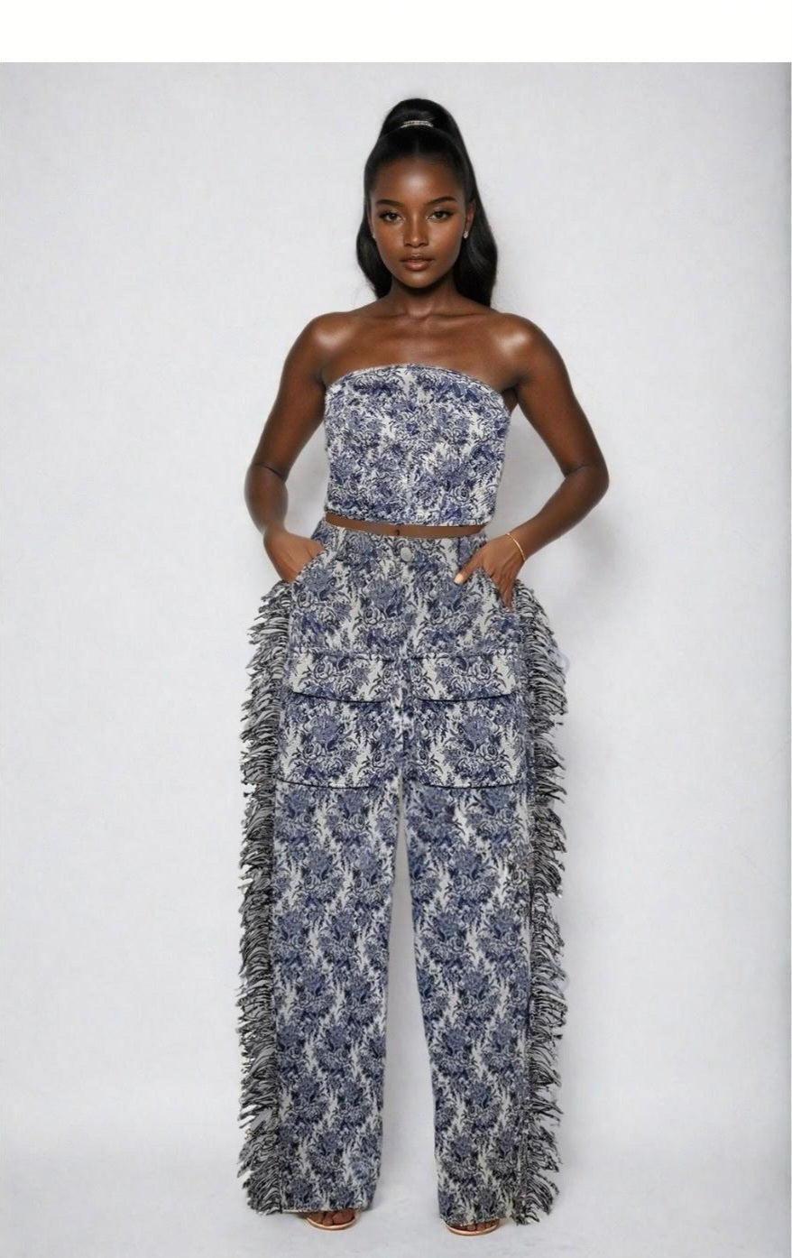 Blue Muse | 2 piece pants set